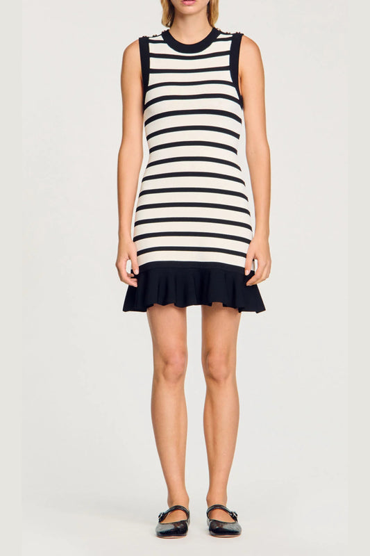 striped knit mini dress