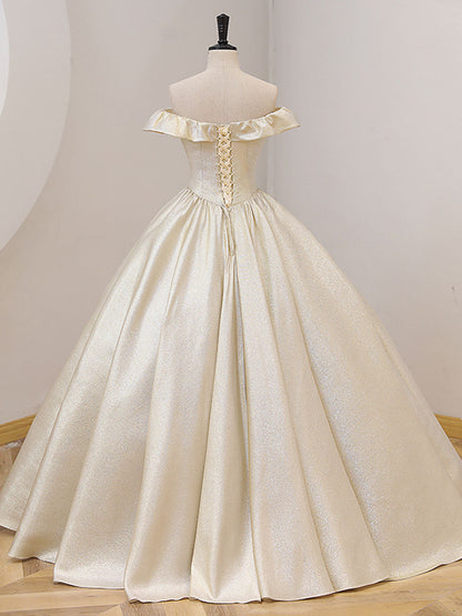 Champagne Satin Prom Dress