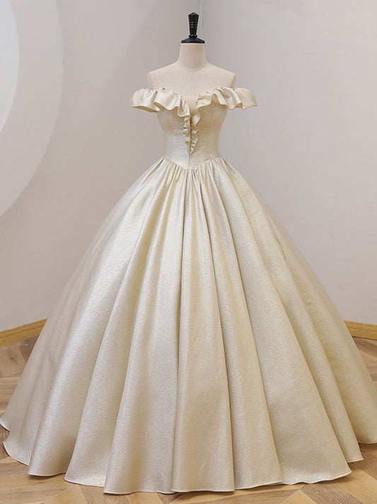 Champagne Satin Prom Dress