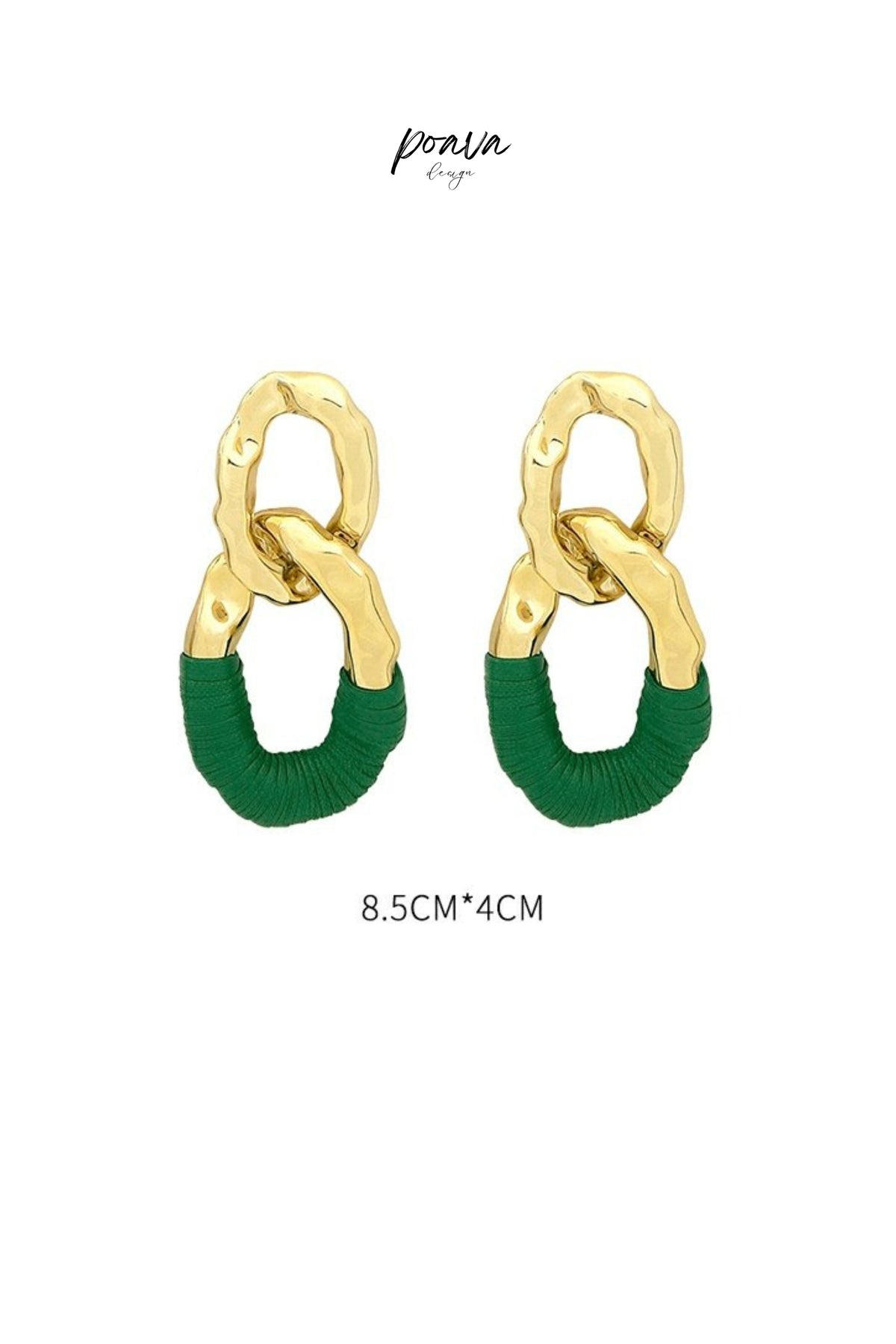 Green Circle Drop Earrings