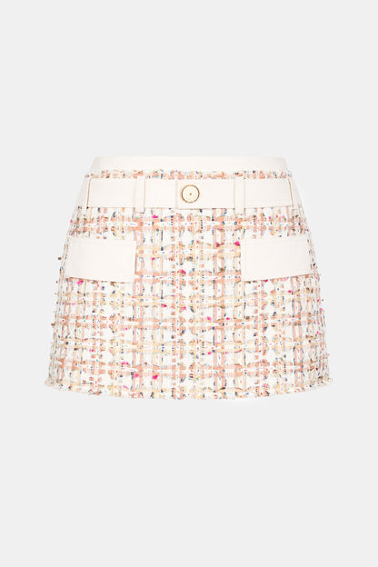 Pink Tweed Mini Skirt