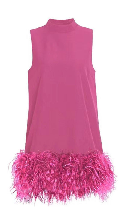 FEATHER MINI DRESS