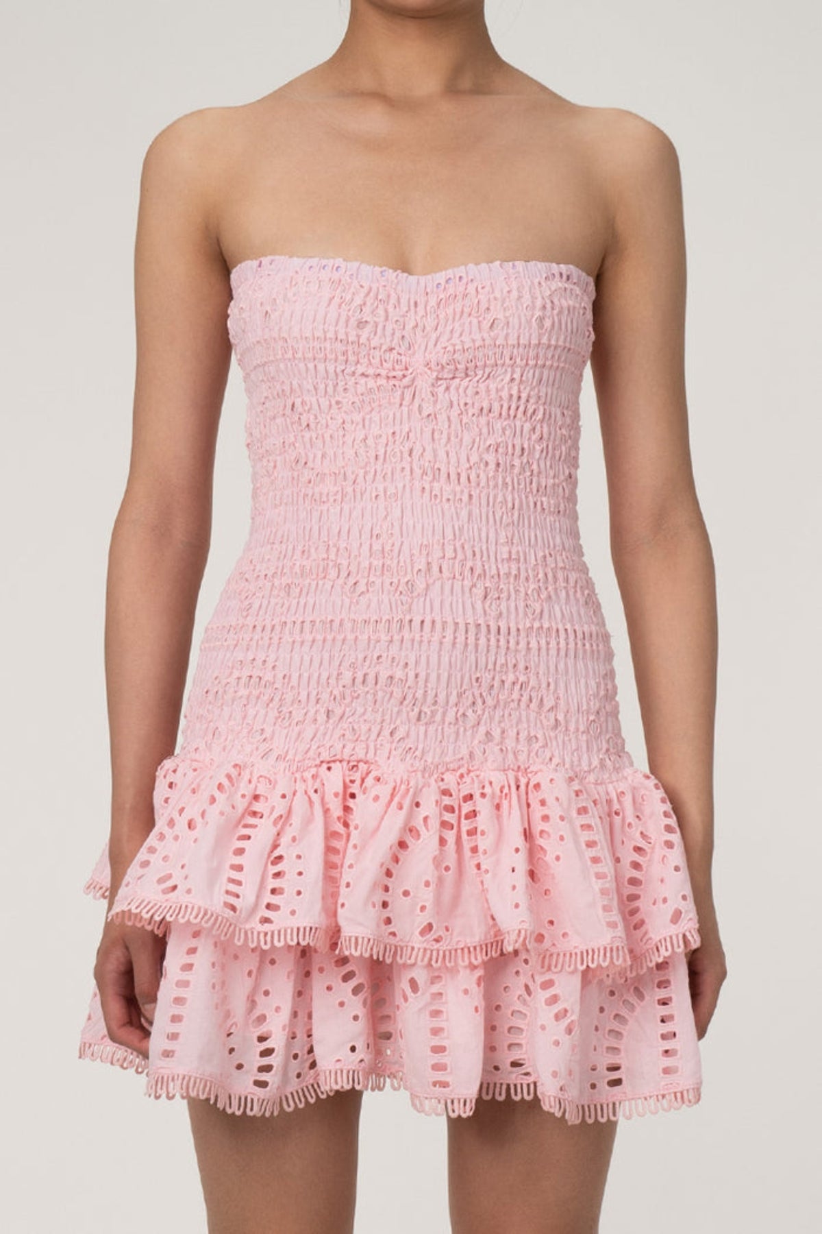 Santorini Eyelet Dress - Light pink