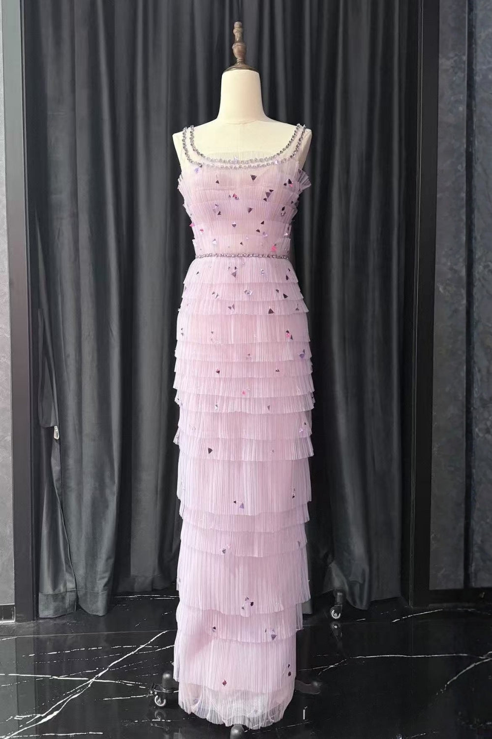 ARWA EMBELLISHED MAXI DRESS IN PURPLE