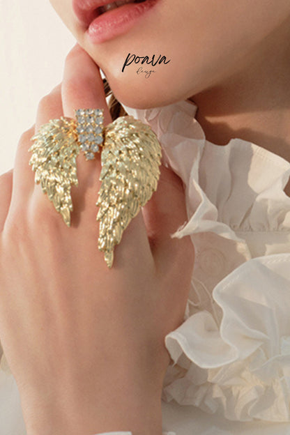 Glod Crystal-Embellished Ring