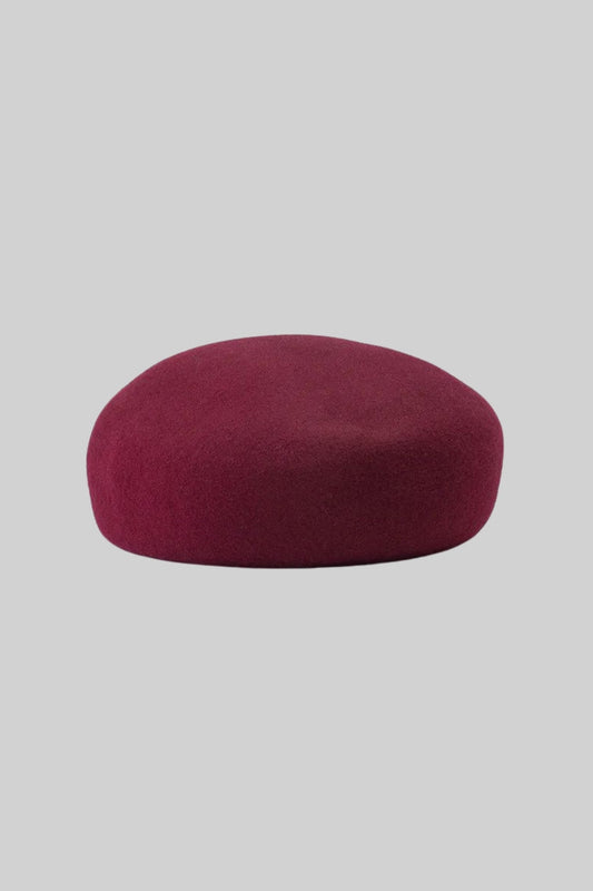 Wool Felt Structured Beret – Burgundy