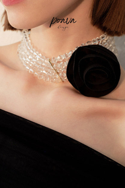 choker with black rose