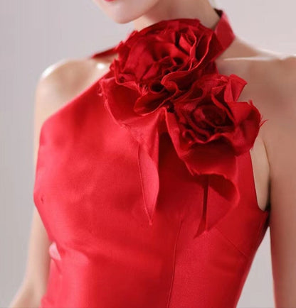 BOSE EMBELLISHED SLEEVELESS MINI DRESS IN RED