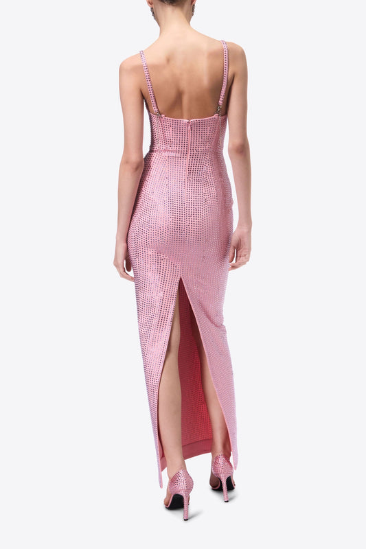 Sequin strappy maxi dress in pink