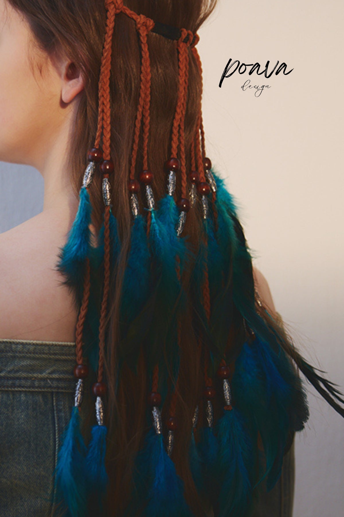 Bohemia blue Feather Headband
