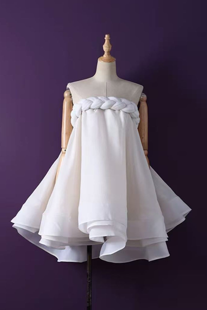 Hemp rope tube top tutu skirt in beige