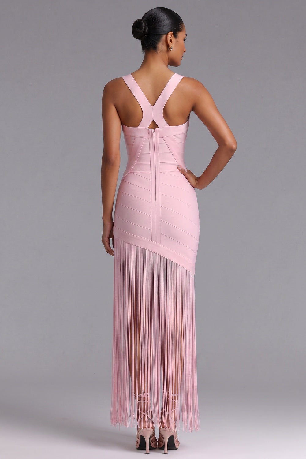 light pink heavy knit bandage fabric bodycon dress light pink heavy knit bandage fabric dress - product view 5