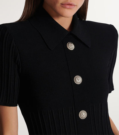 kristin Black Knitted Mini Dress