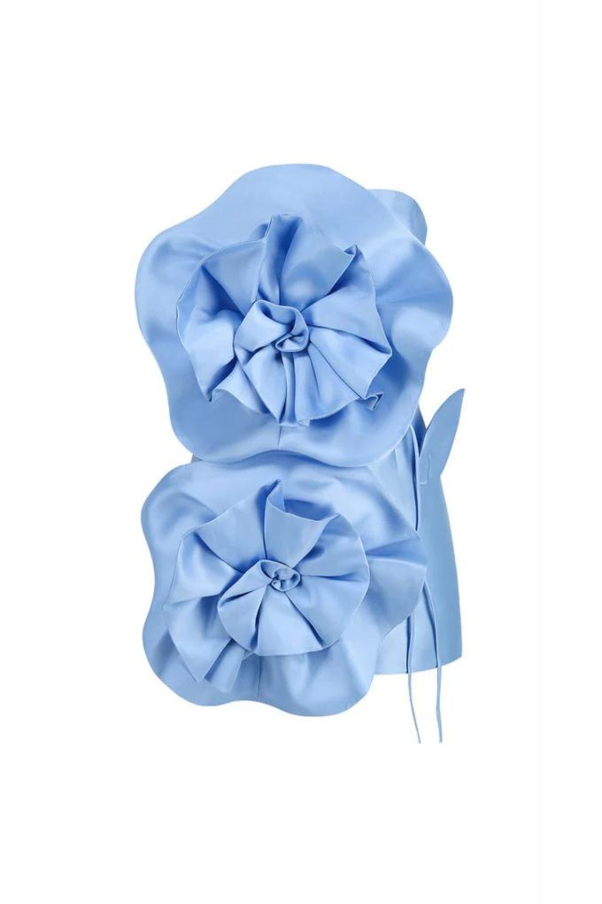BLUE FLOWER STRAPLESS BIND MINI DRESS