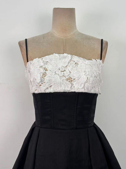 Vela A-line Corset Waist Mesh Midi Dress