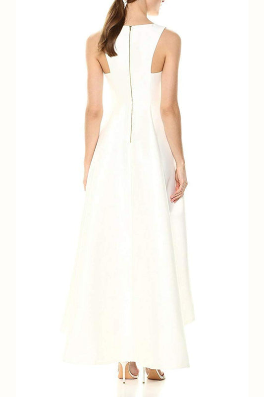 sleeveless v-neck midi dress in beige