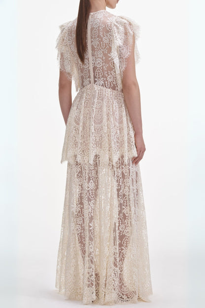 Tiered Lace Maxi Dress