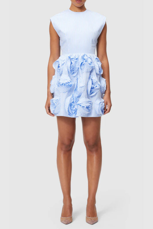 xaviera rose applique mini dress in blue
