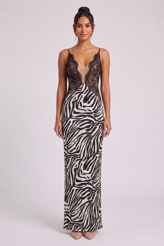black fluid satin-like woven column maxi dress black, white fluid satin-like woven maxi dress - product view 4