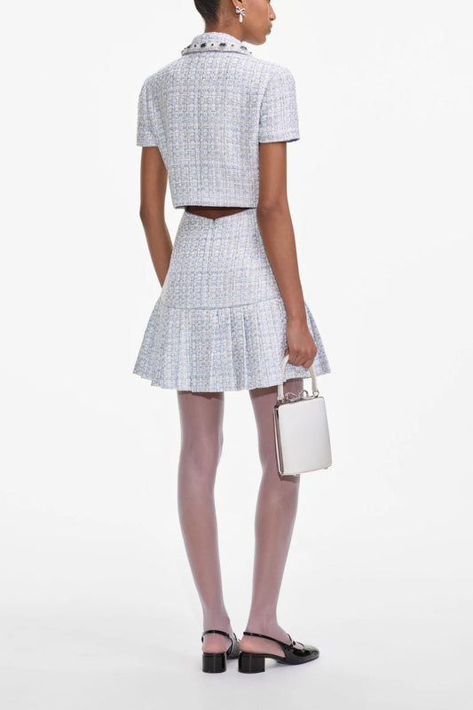 Blue Boucle Mini Dress