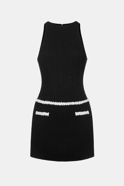 Black Beaded Knit Dress