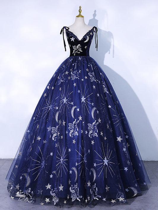 Blue Lace Maxi Dress