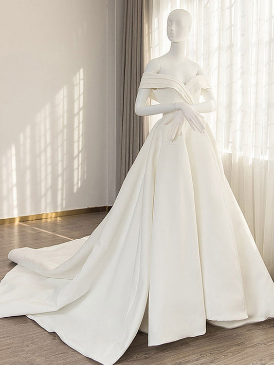 neck off shoulder white dress