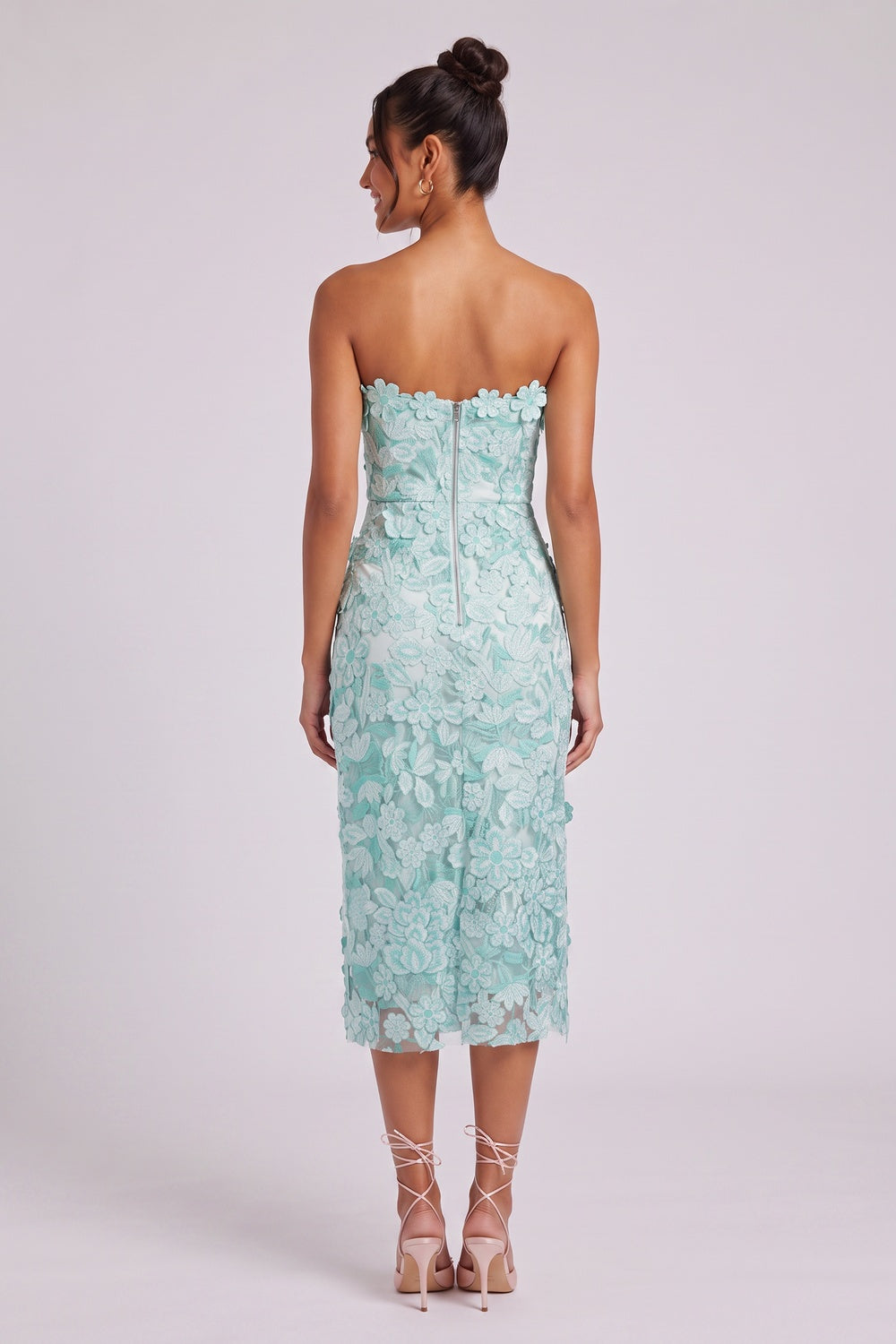 mint green lace column dress mint green lace dress - product view 5