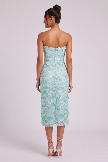 mint green lace column dress mint green lace dress - product view 5