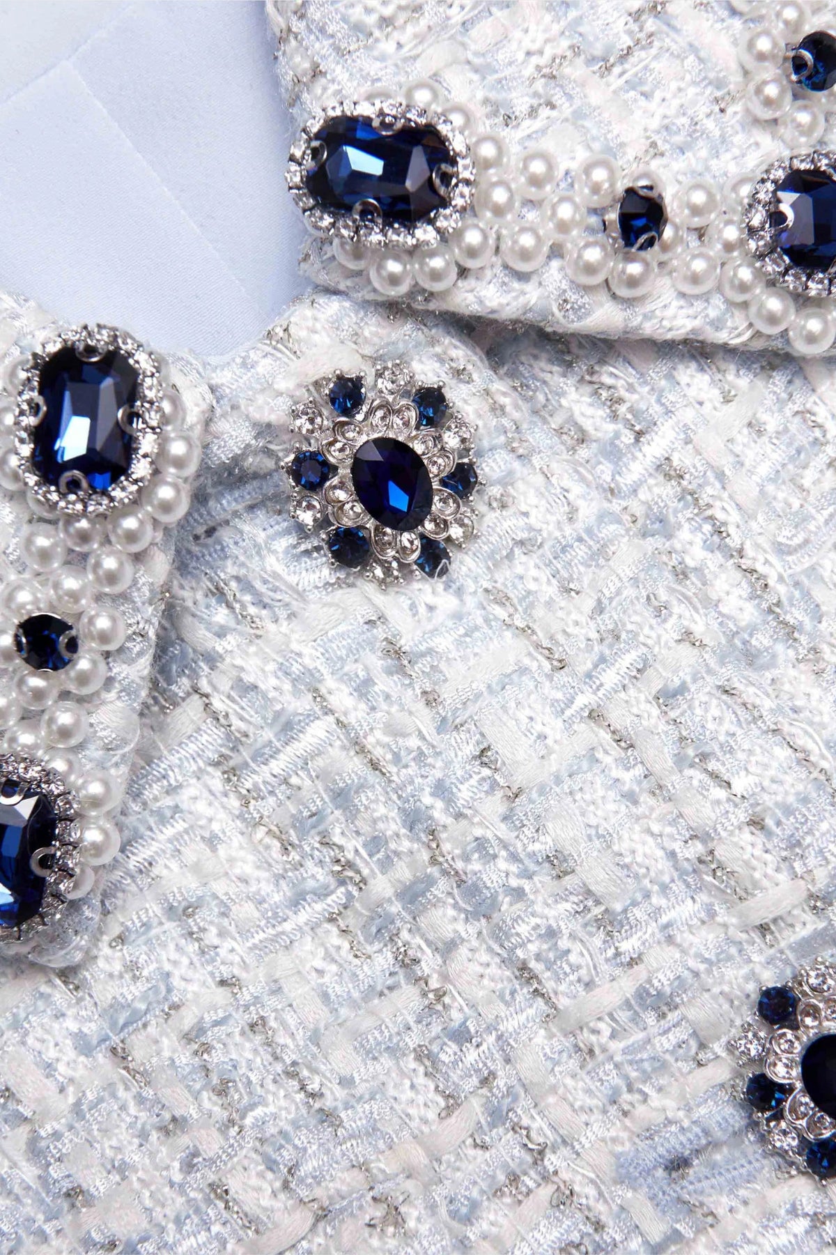 Blue Boucle Mini Dress