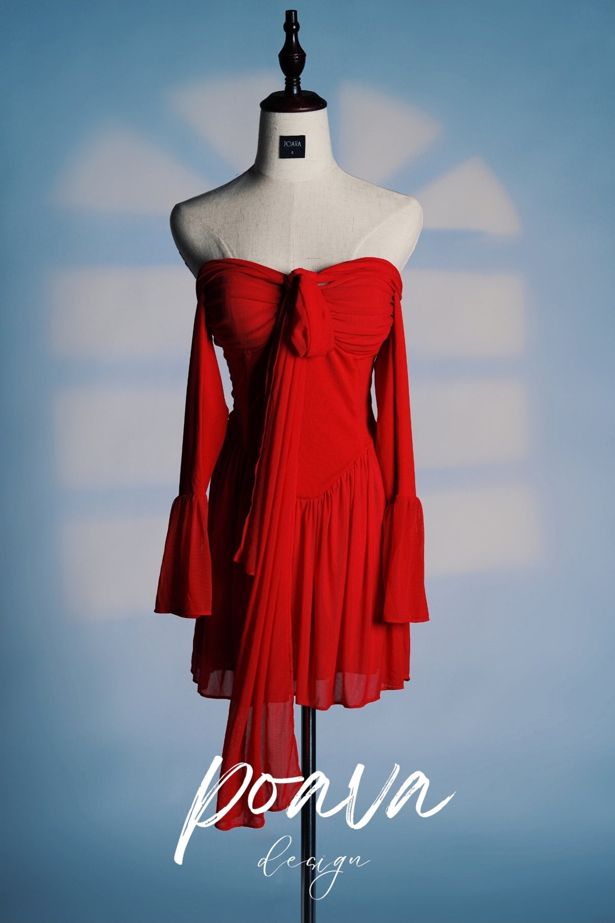 SCARLET OFF SHOULDER DRESS