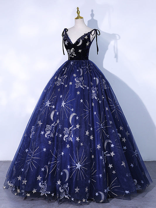 Blue Lace Maxi Dress