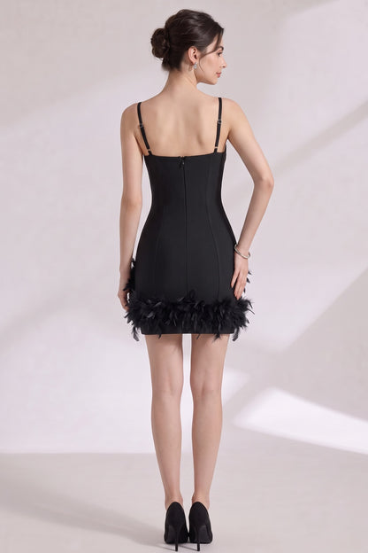 black heavy stretch knit bodycon dress black heavy stretch knit dress - product view 5