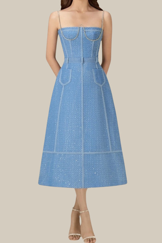 Gabriella Midi Dress In Blue