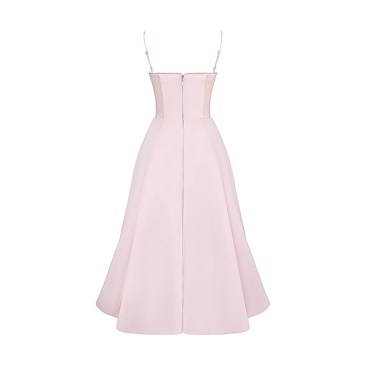 Analissa pink mesh midi dress