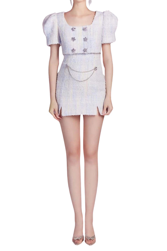 CRYSTAL EMBELLISHED TWO PIECE IN LILAC