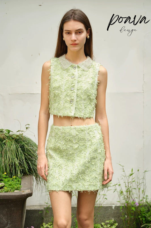 Green mini dress set