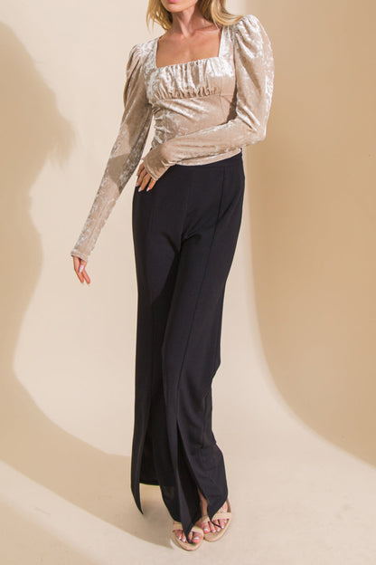 PUT ON A SHOW VELVET TOP