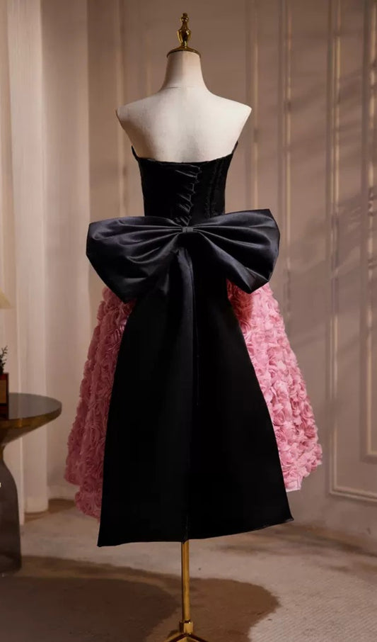 BLOOM STRAPLESS BACK BOW DRESS