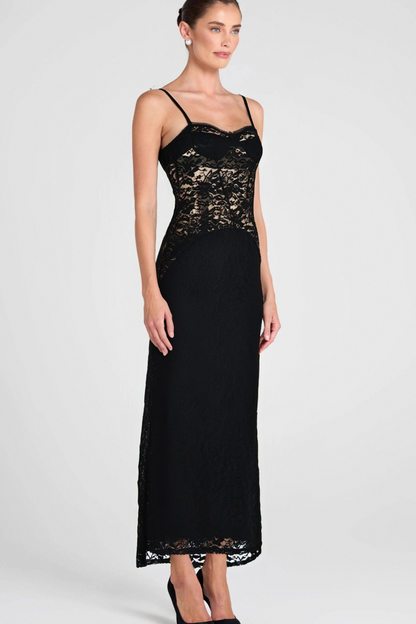 SPAGHETTI LACE MAXI DRESS