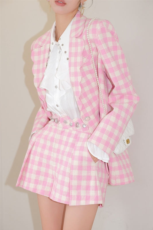 Pink Tweed Mini Dress