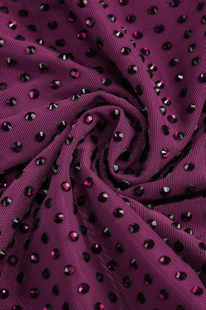 Bandage mini Embellished dress in purple