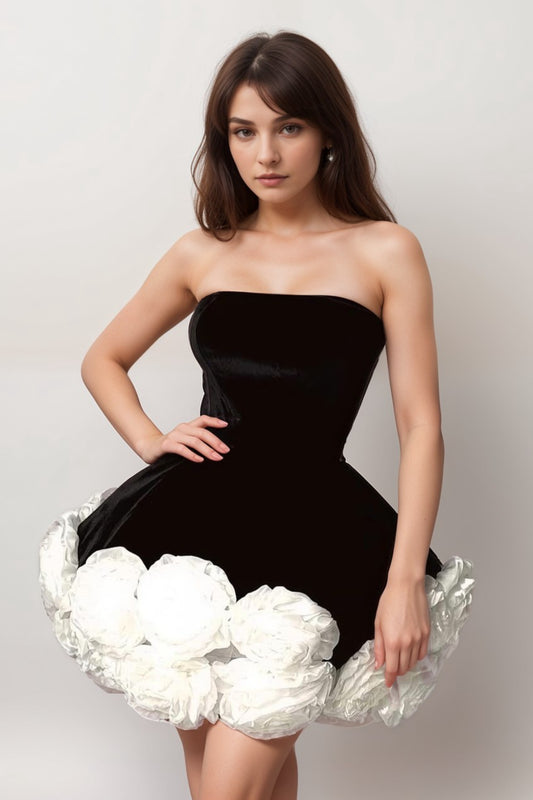 Lucie petal-layered mini dress