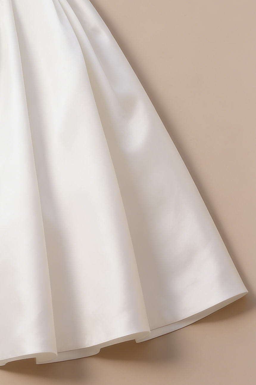 Sharon Off-the-Shoulder Minimalist Midi Dress - Off-White