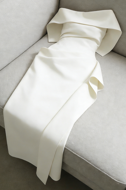 Arene Sheath Diagonal Neck Spandex Midi Dress