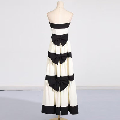 Sandrine pleated bow-embellished maxi dress