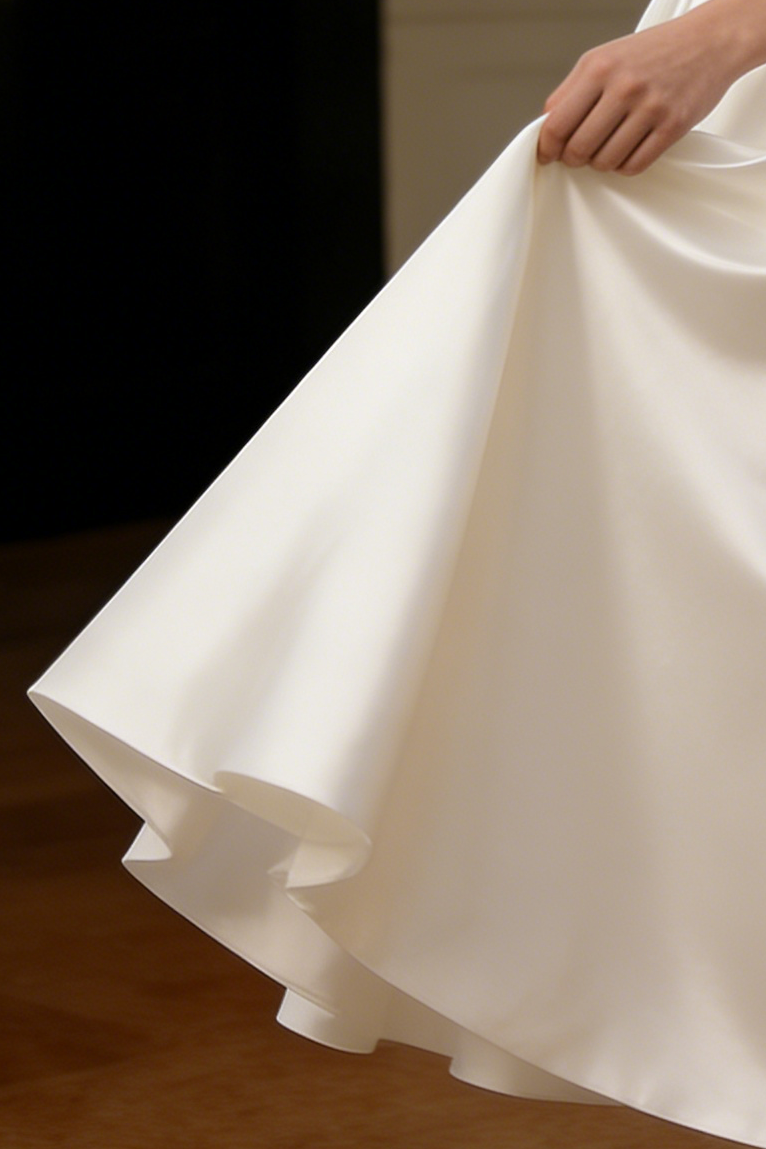 Sharon Off-the-Shoulder Minimalist Midi Dress - Off-White
