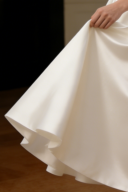 Sharon Off-the-Shoulder Minimalist Midi Dress - Off-White