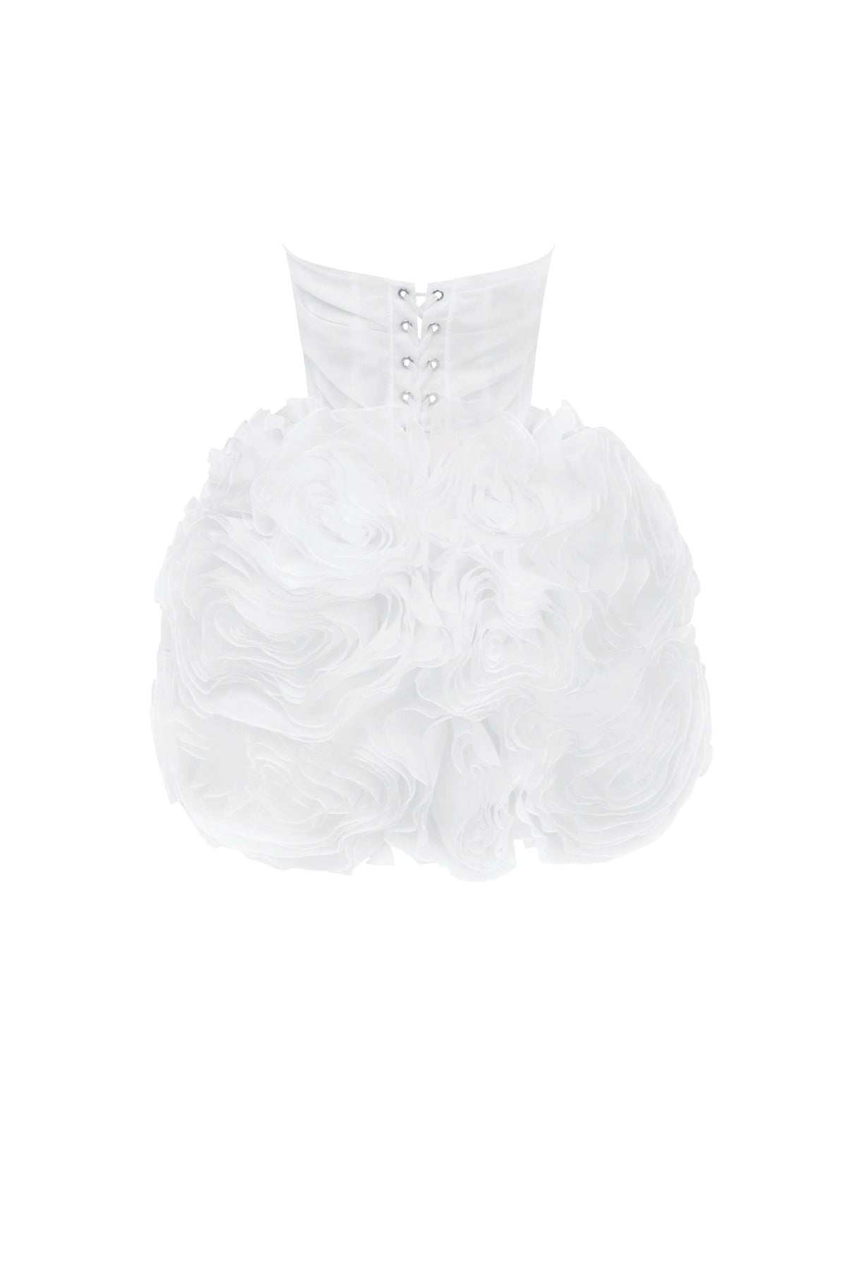 georgia Appliquéd organza white mini dress