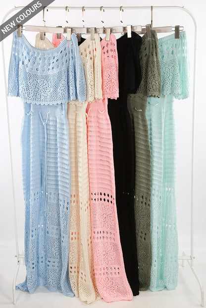 Crochet Overlay Bandeau Maxi Dress